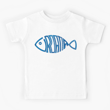 Croatia Blue Fishbone Childs T Shirt White