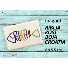Croatia Fish Bone Color Picture Magnet