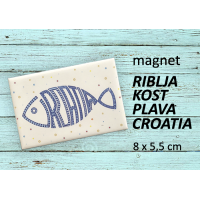 Croatia Fish Bone Blue Picture Magnet