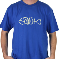 Croatia Fishbone Adult T Shirt Blue